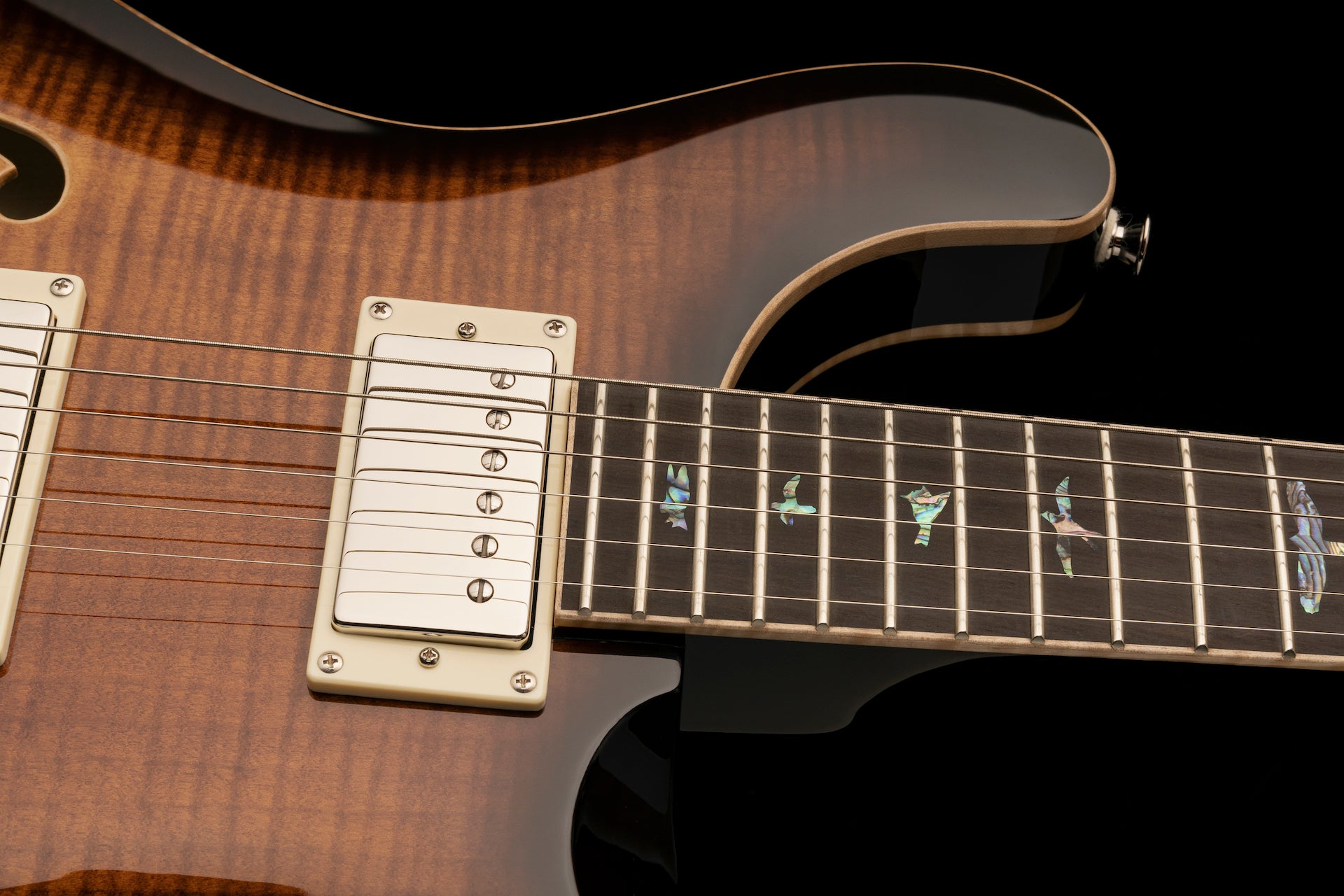 PRS SE Hollowbody II Piezo - Black Gold Burst - HIENDGUITAR PRS SE GUITAR