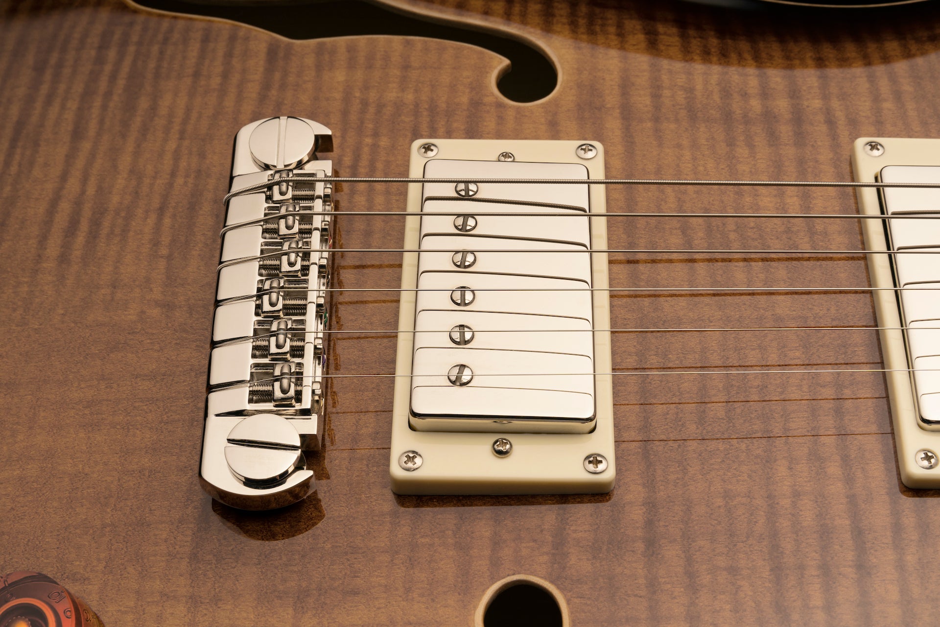 PRS SE Hollowbody II Piezo - Black Gold Burst - HIENDGUITAR PRS SE GUITAR