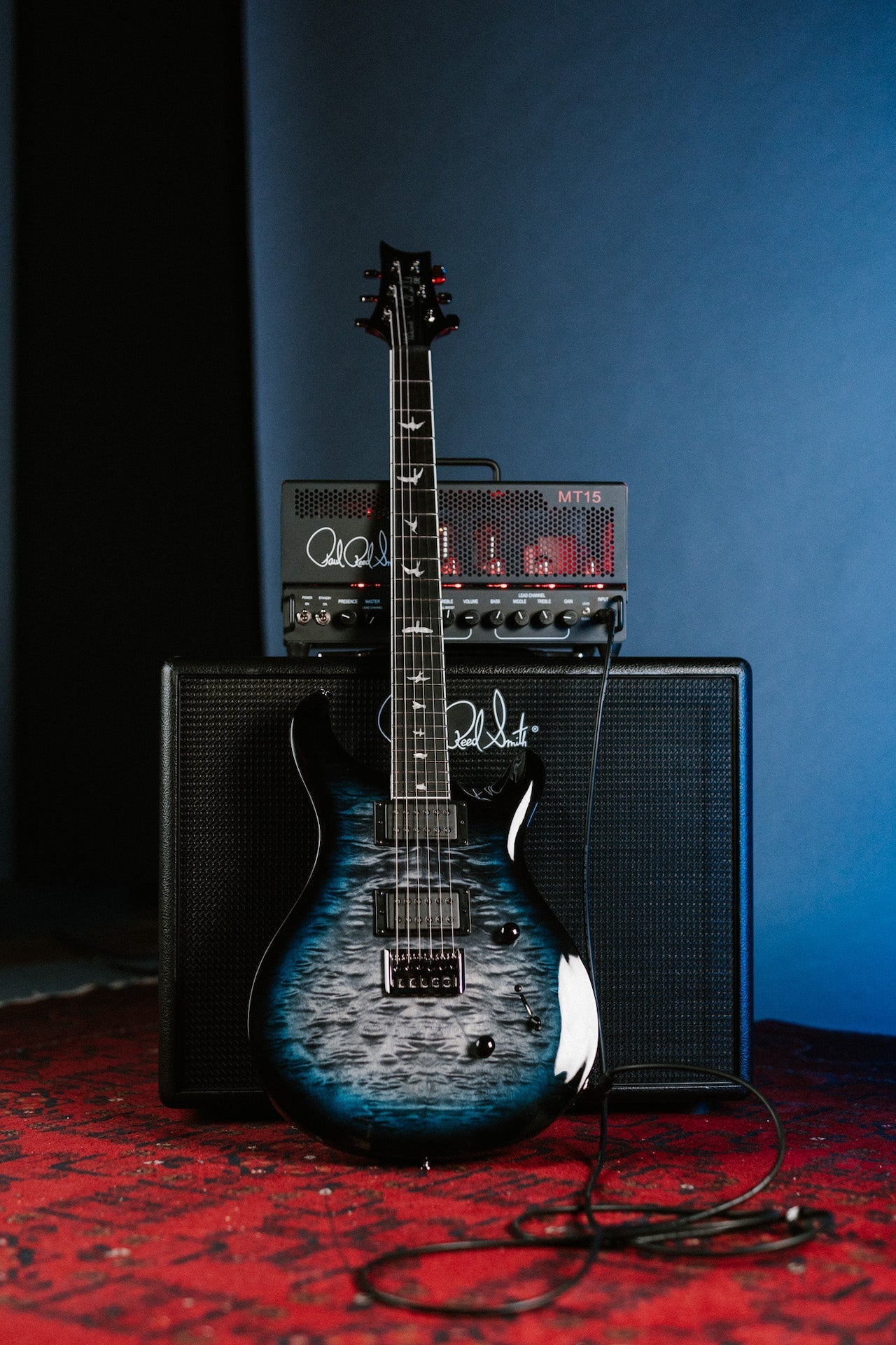 PRS SE Mark Holcomb Holcomb Blue Burst 6 String - HIENDGUITAR PRS SE GUITAR