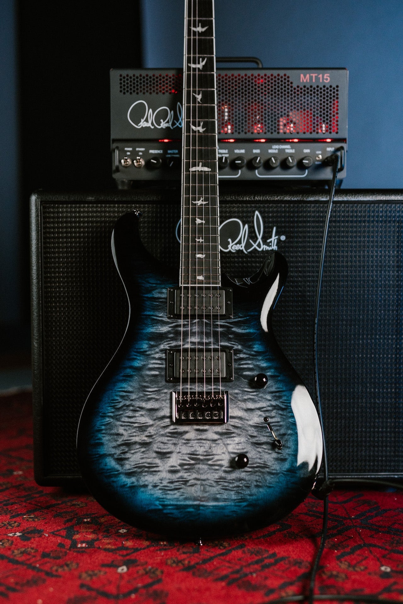 PRS SE Mark Holcomb Holcomb Blue Burst 6 String - HIENDGUITAR PRS SE GUITAR