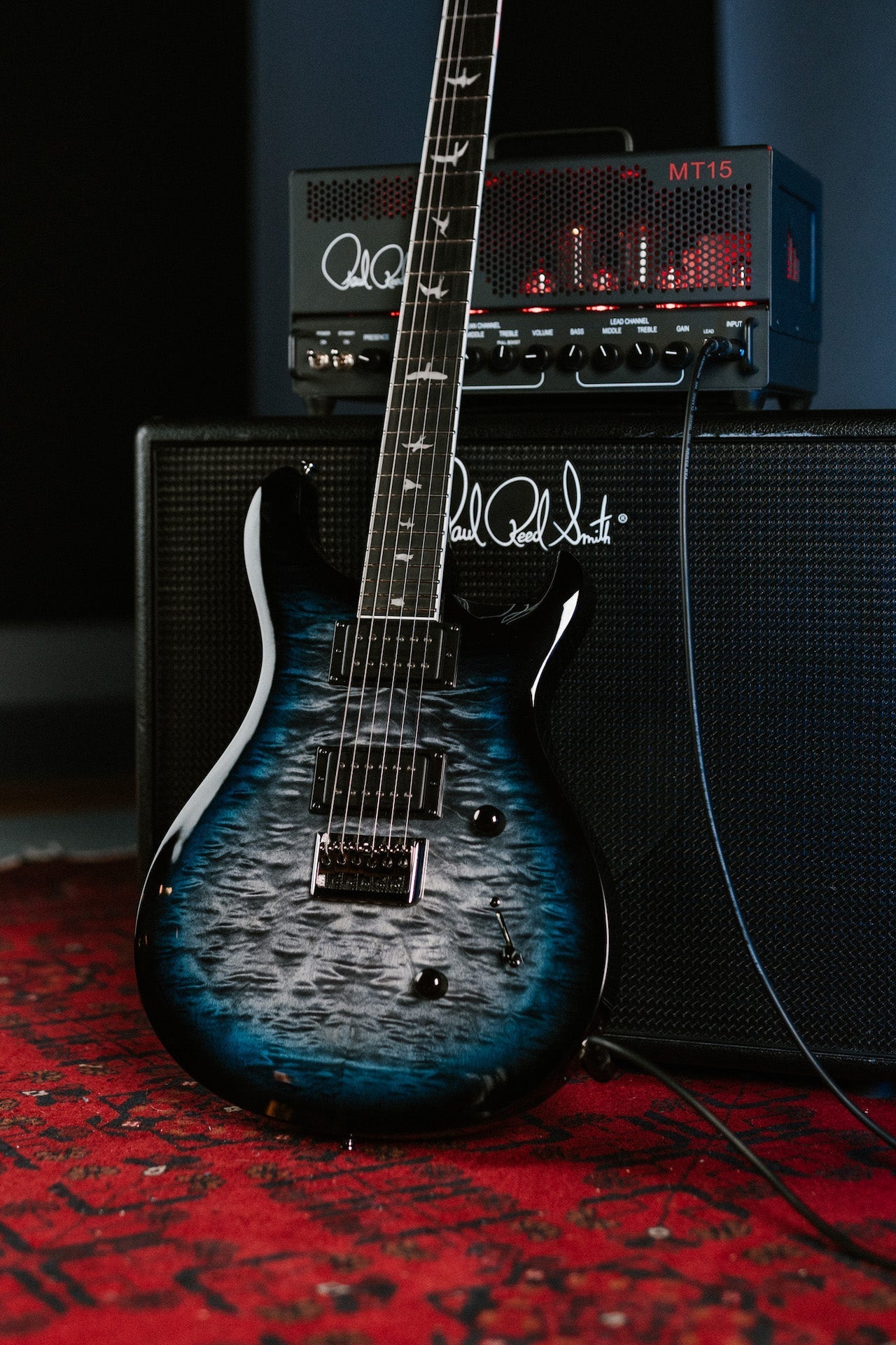 PRS SE Mark Holcomb Holcomb Blue Burst 6 String - HIENDGUITAR PRS SE GUITAR