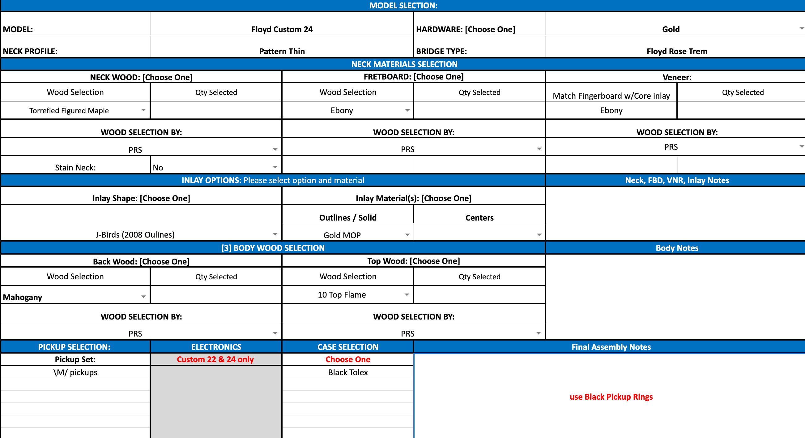PRS Custom 24 Floyd wood library charcoal burst Torrefied maple neck run 0335208 - HIENDGUITAR PRS GUITAR
