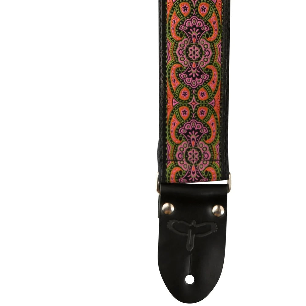 PRS Black & Pink Deluxe 2" Retro Guitar Strap - HIENDGUITAR PRS strap