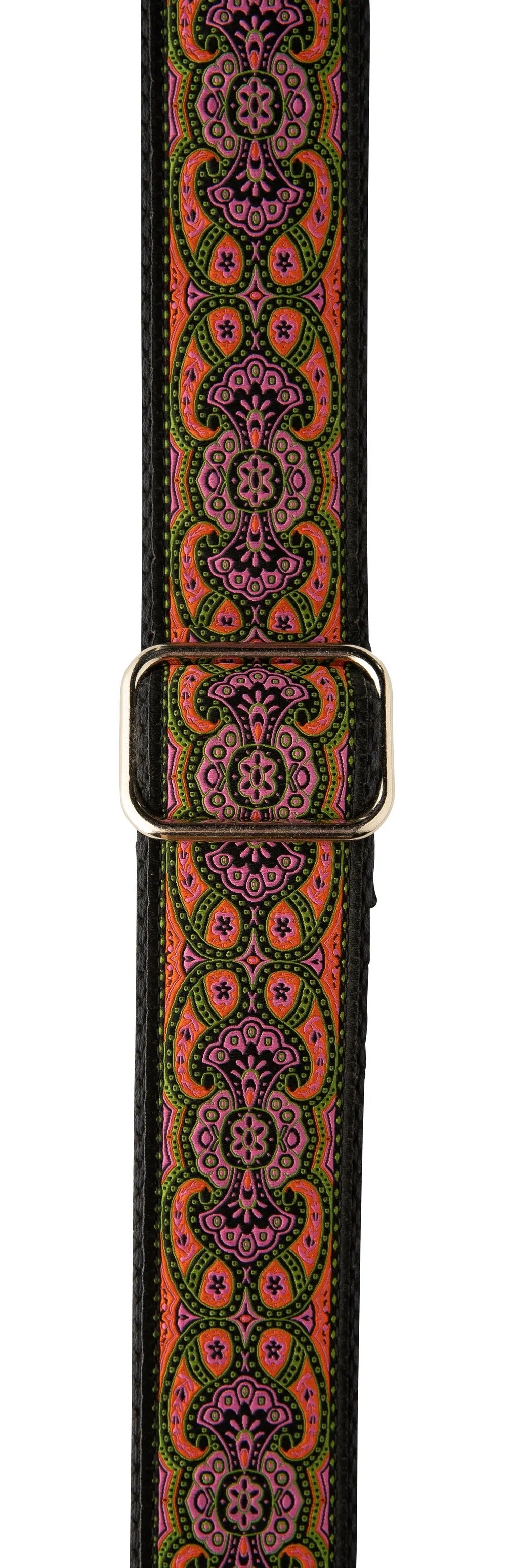 PRS Black & Pink Deluxe 2" Retro Guitar Strap - HIENDGUITAR PRS strap