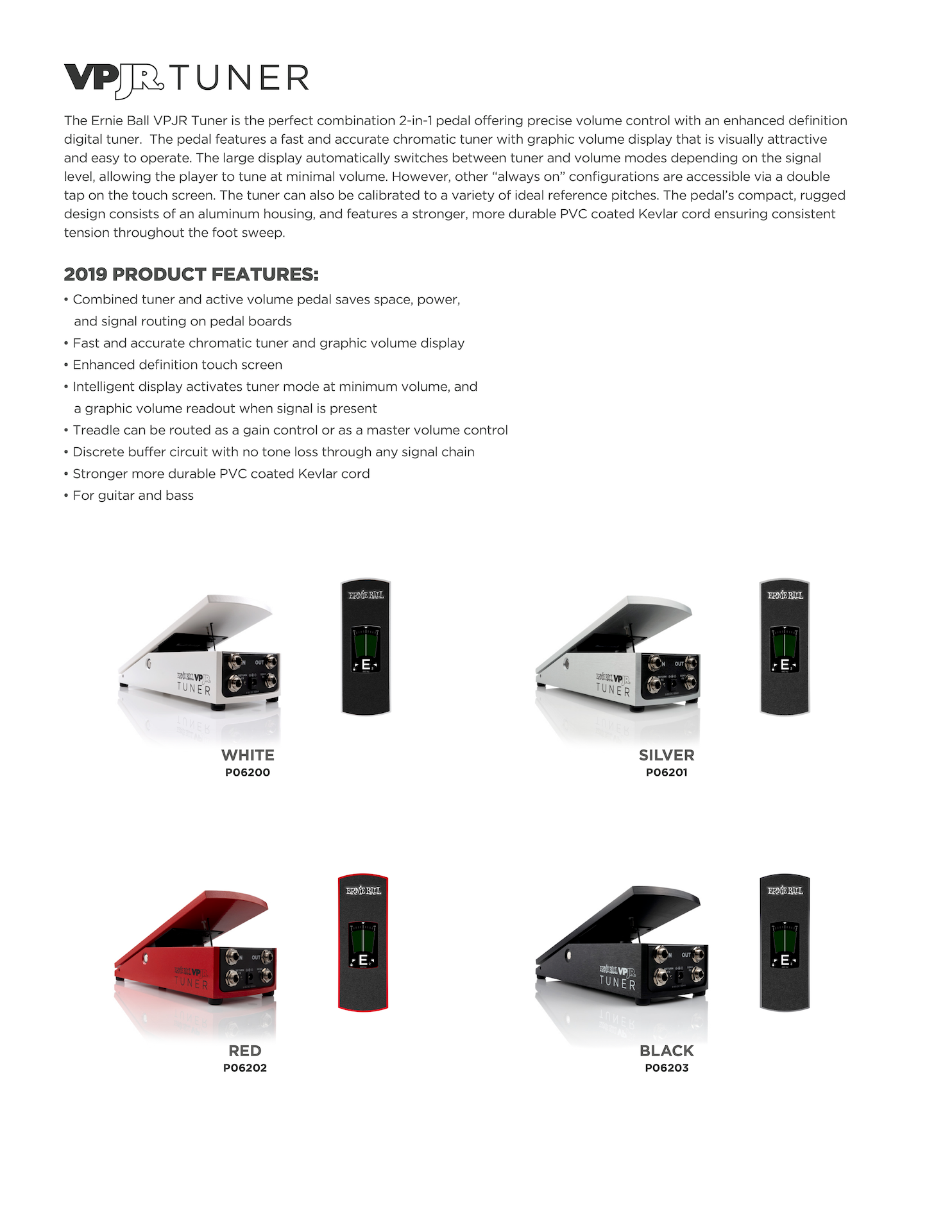 ERNIEBALL VPJR VOLUME PEDAL W TUNER - HIENDGUITAR Ernieball Pedals