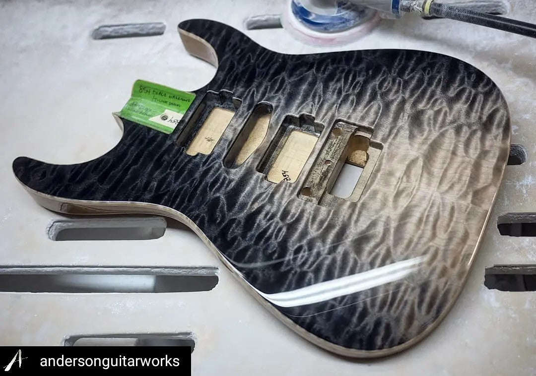 Reposted from @andersonguitarworks Process shot:...