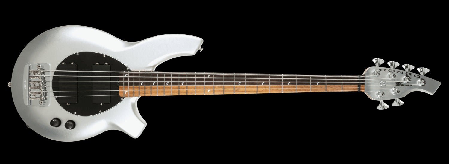 john myung gear Pre-Order Ernie Ball Music Man John Myung Bongo 6 Platinum Silver