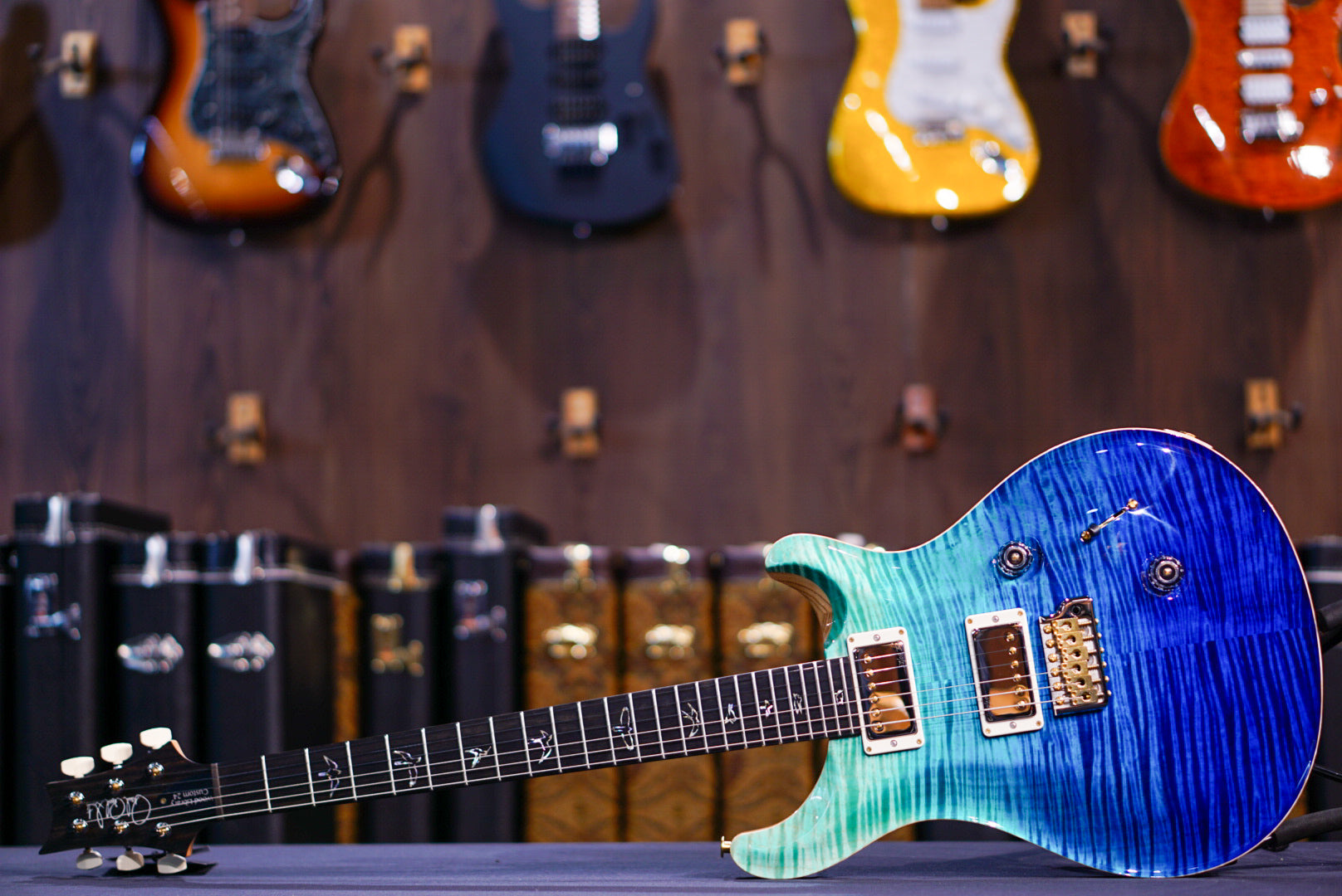 PRS Custom 24 wood library Blue Fade 0395510