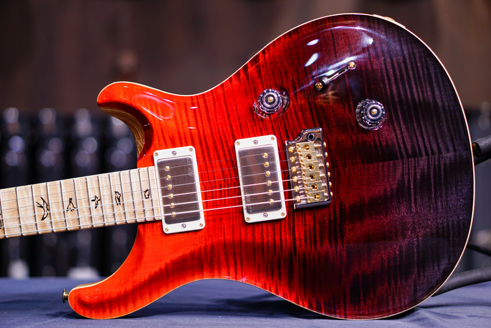 PRS Custom 24 Wood lLbrary Fire Red / Gray Black Fade 0372545