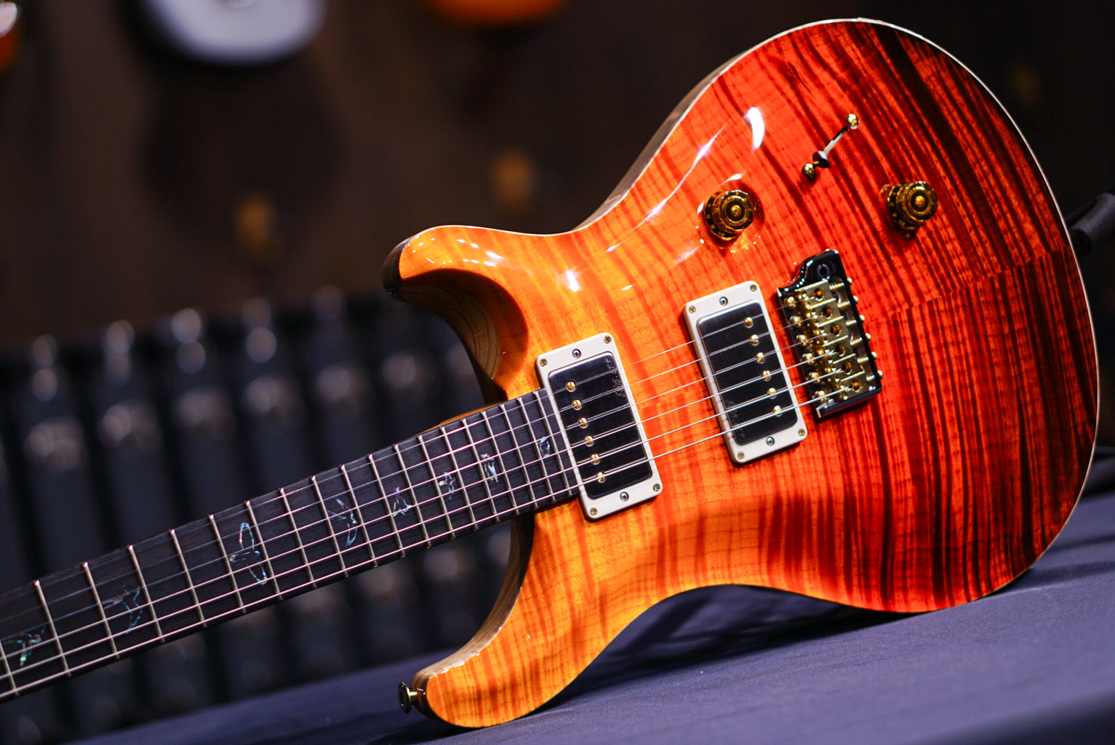 PRS Custom 24 wood library orange fade 0368926