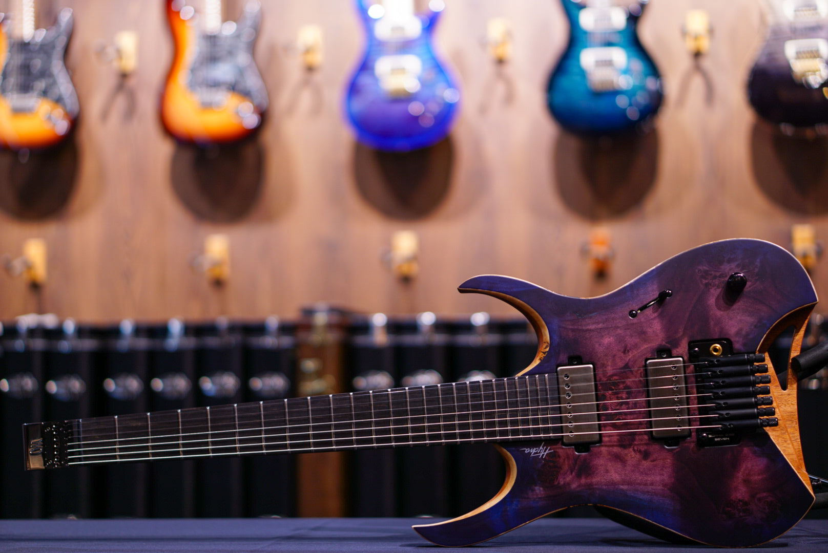 Mayones Hydra Elite Pro 7 Trans Dirty Purple Blue Burst Satine HF00007