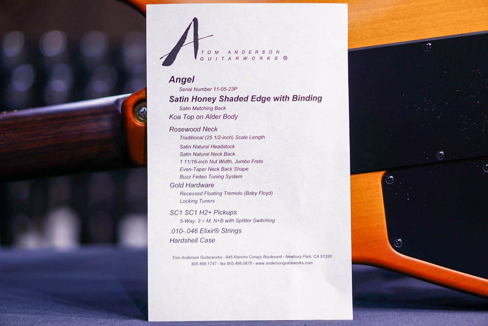 Anderson Angel Satin Honey Shaded Edge * 11-05-23P * - HIENDGUITAR   Anderson GUITAR