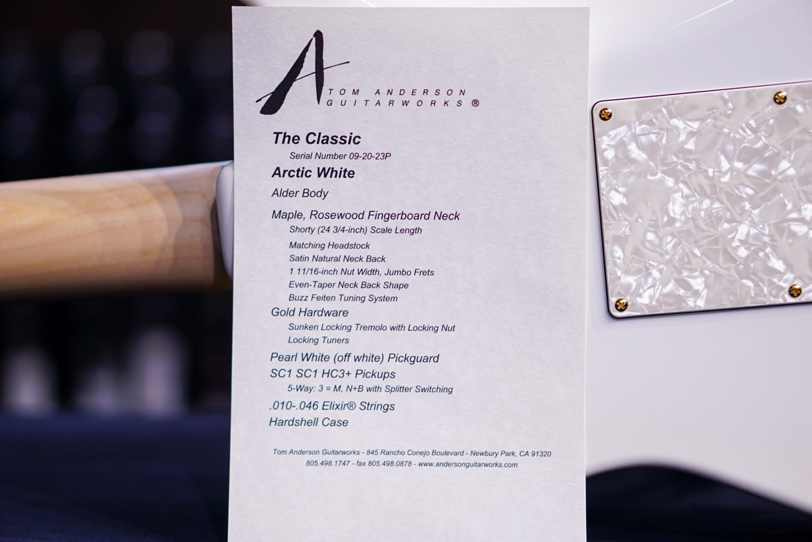 Anderson The Classic Shorty Arctic White   * 09-20-23P * - HIENDGUITAR   Anderson GUITAR