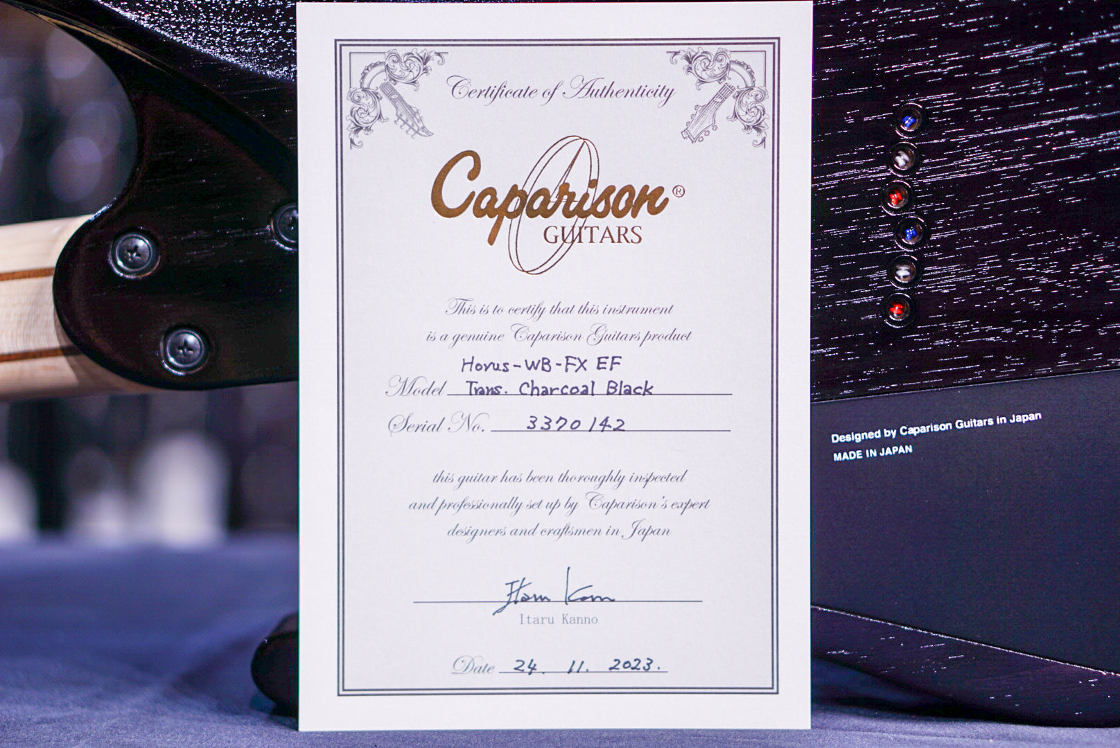 Caparison Horus WB FX EF Trans charcoal black 3370142 - HIENDGUITAR   Caparison Guitars