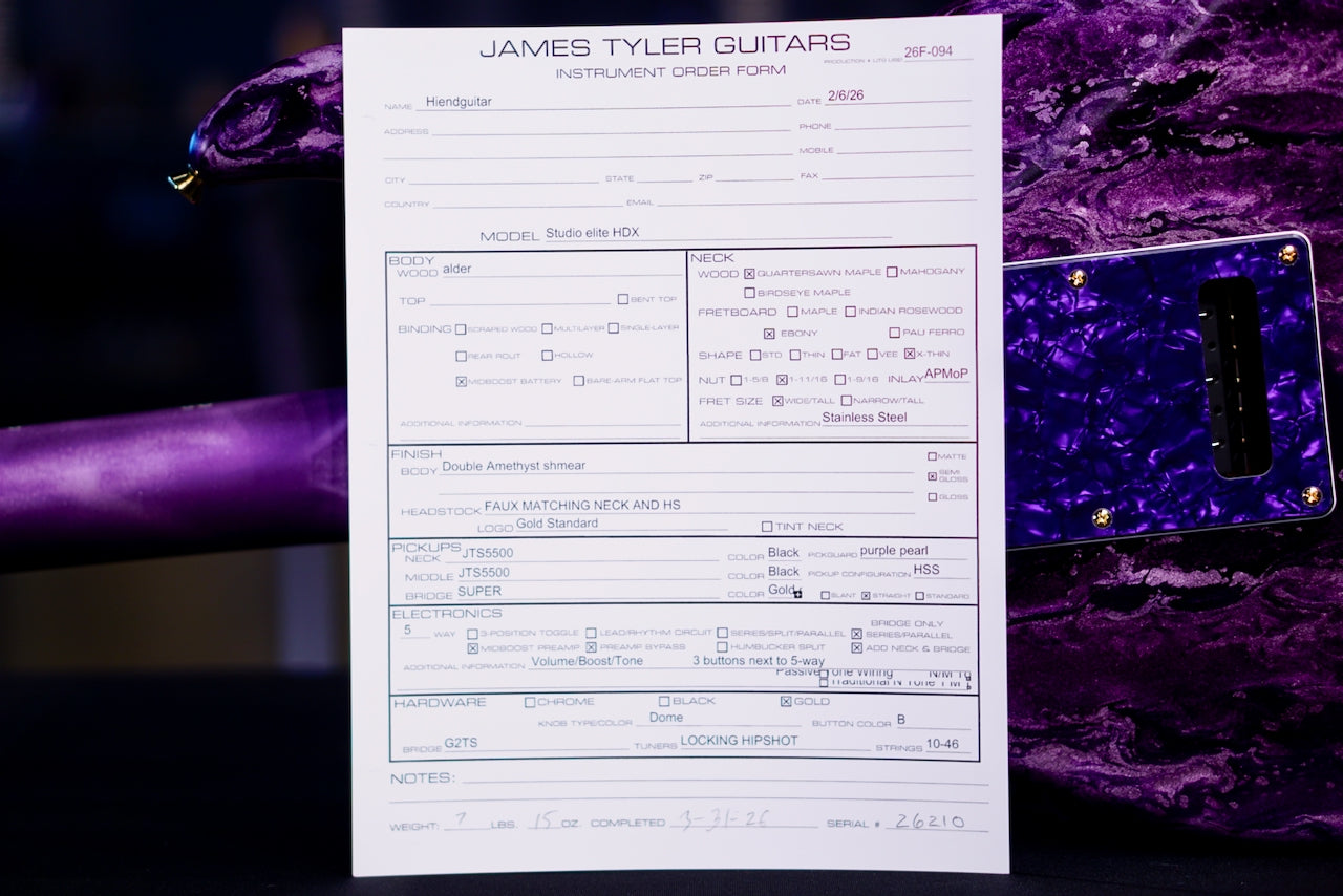 James Tyler Studio Elite HDX Double Amethyst Shmear Gold Package 26210