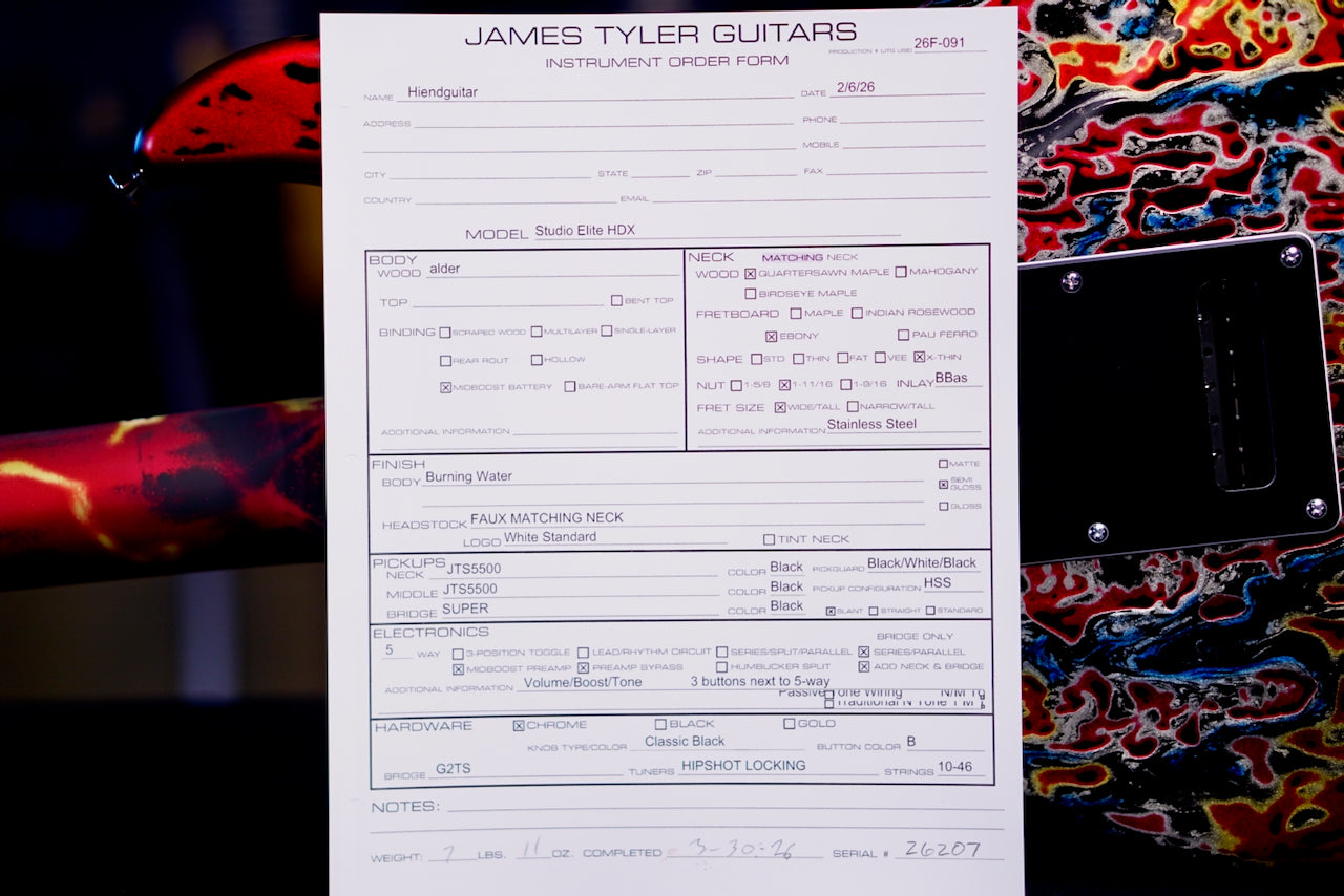 James Tyler Studio Elite HDX Burning Water  26207