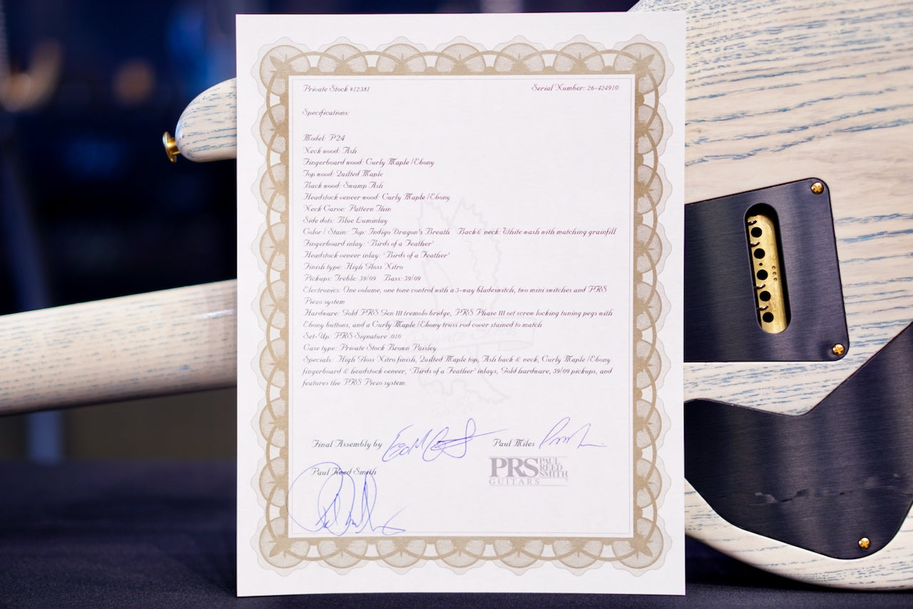 PRS Private Stock Custom 24 Piezo Indigo Dragon's Breathe 424910 PS #1281