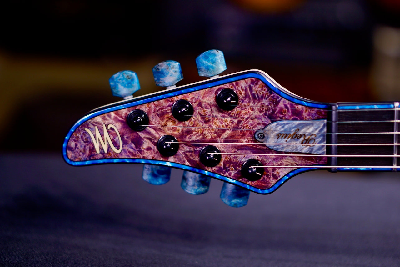 Mayones Regius 6 Burl Maple Master Grade Resin filled pink RF2605296