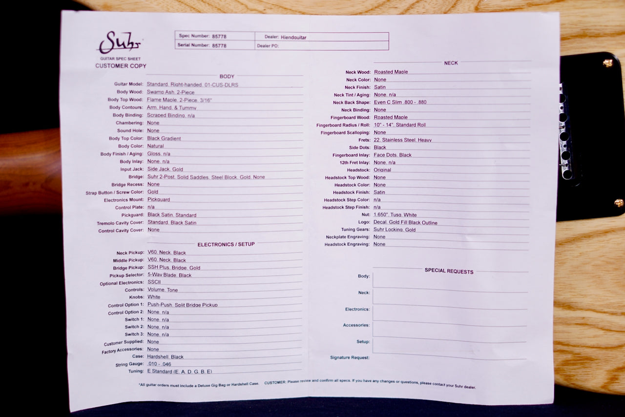 Suhr Standard Custom Black Gradient 85778