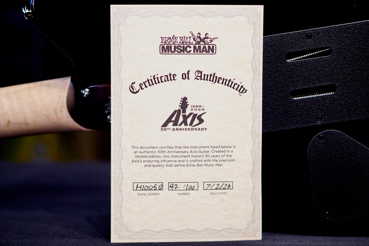 Ernieball Musicman Axis 30th Translucent Red Quilt H10050