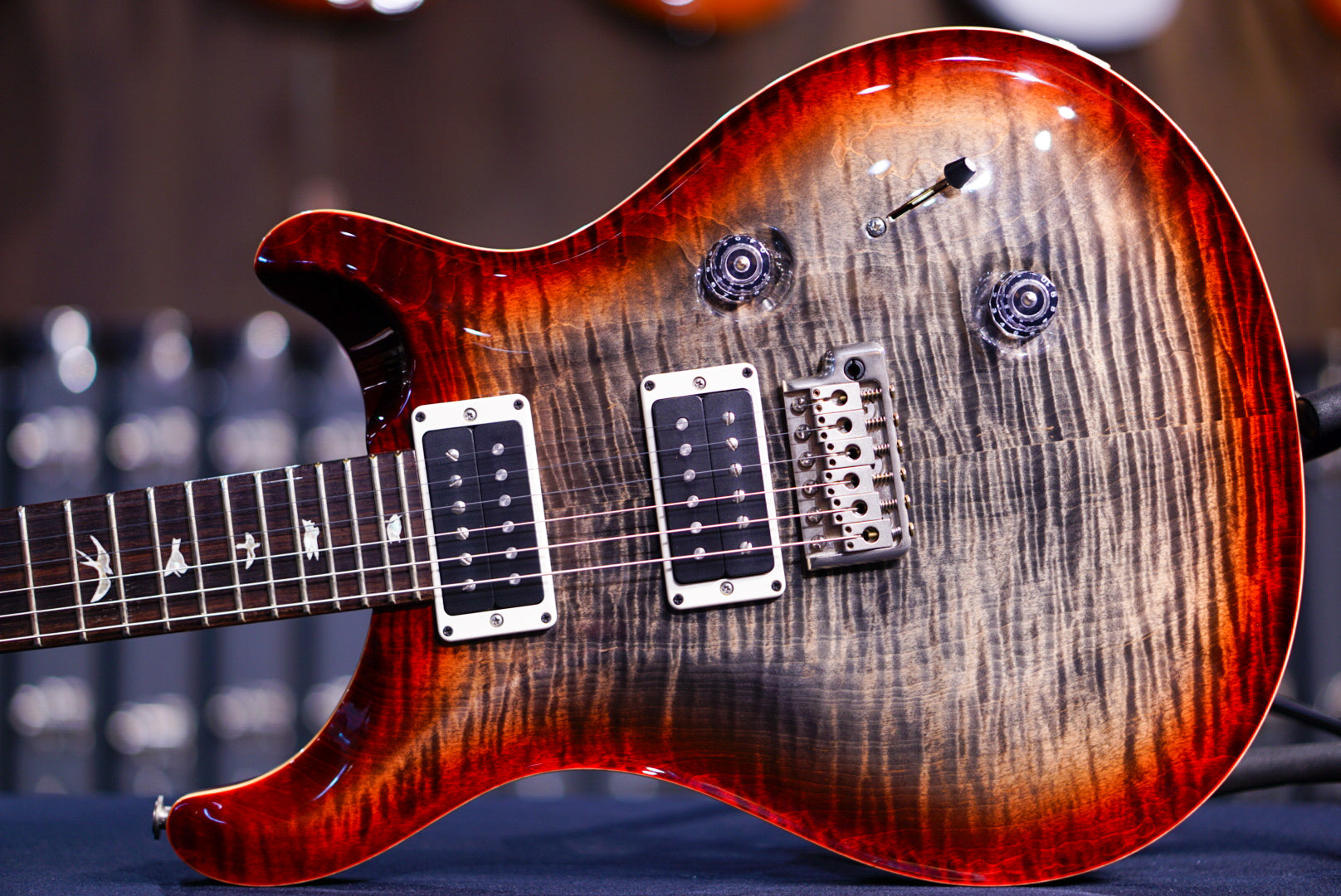 PRS Custom 24 charcoal cherry w stained flame neck 241400