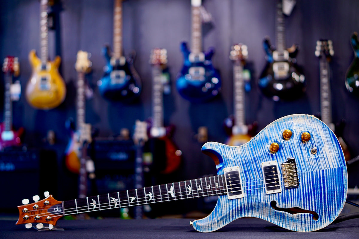 PRS DGT Semi-Hollow Birds 10 Top Faded Blue Jean 0427094