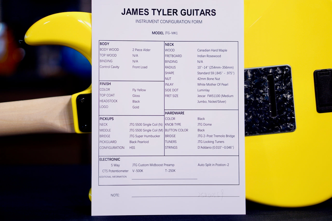 James Tyler JTG Fly Yellow