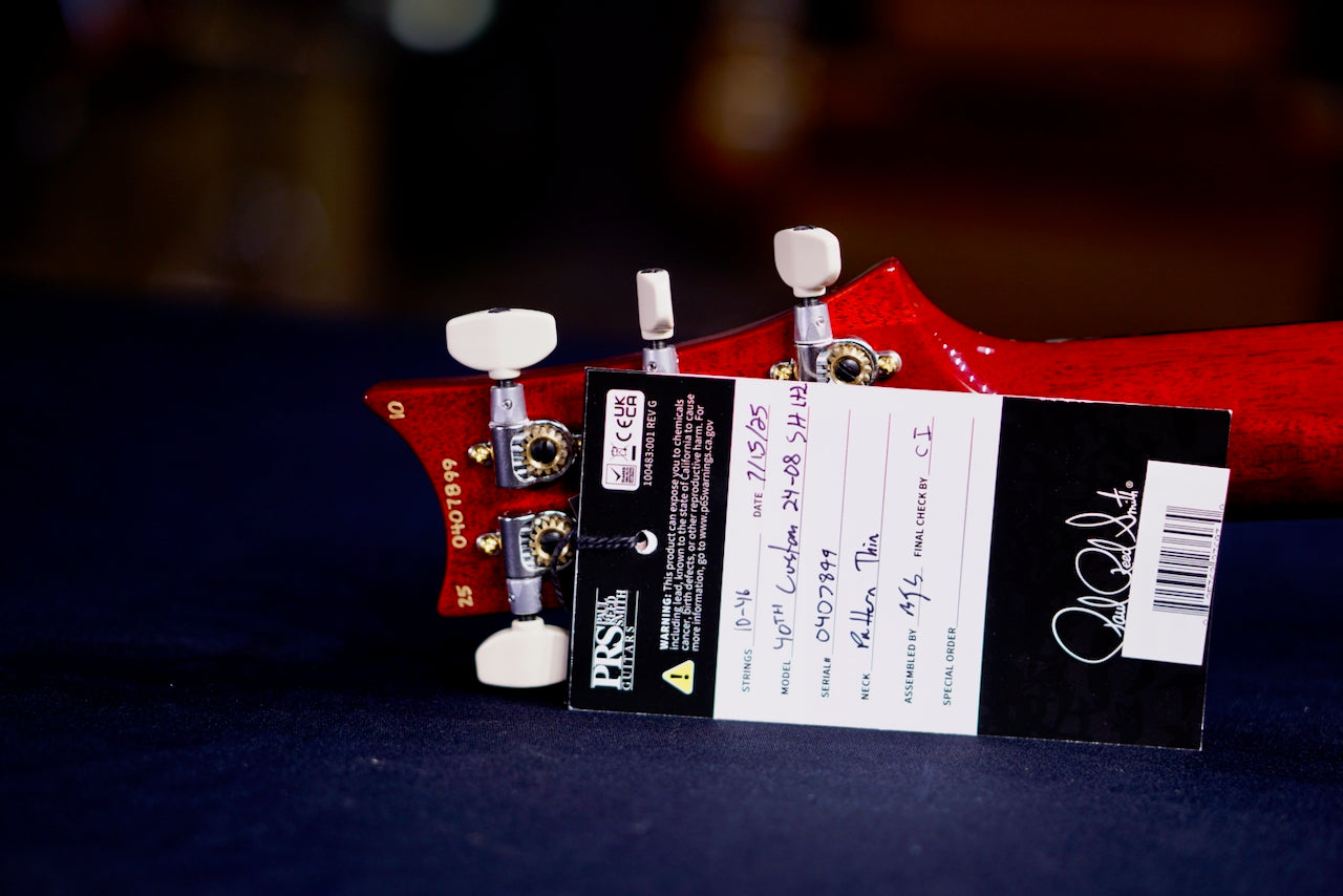 PRS 40th Anniversary Custom 24-08 Semi-Hollow Limited Edition Charcoal Cherry Burst 0407899