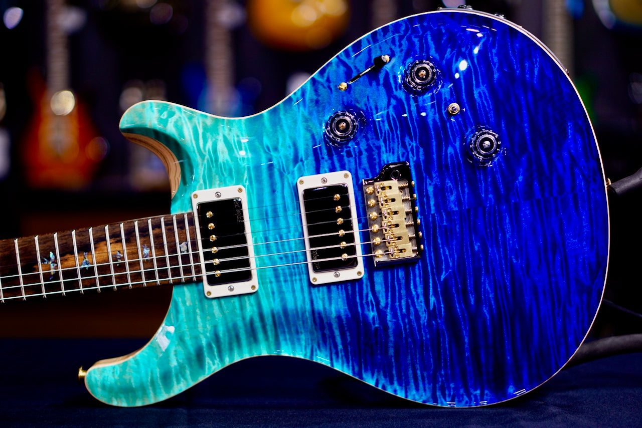 PRS Custom 24 Piezo wood library Artist Neck Blue Fade 0411092