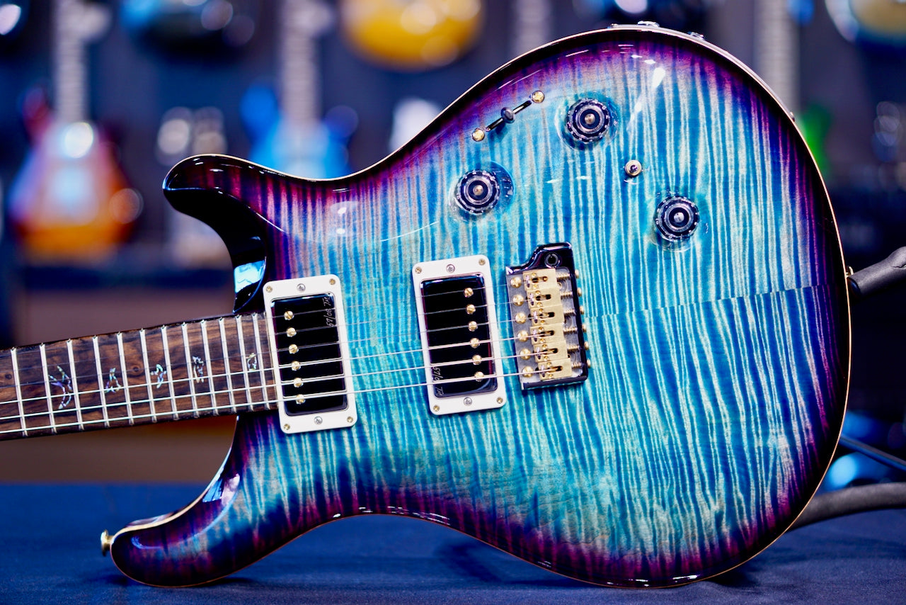 PRS Custom 24 Piezo Wood Library Aquableux Purple Burst 0405884