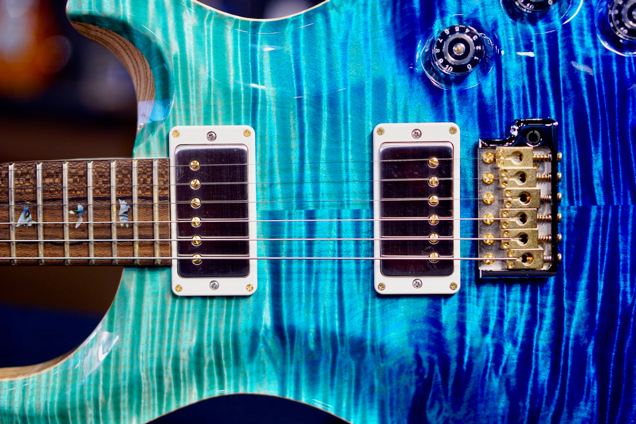 PRS DGT Wood Library Blue Fade  FlameNeck  0410281