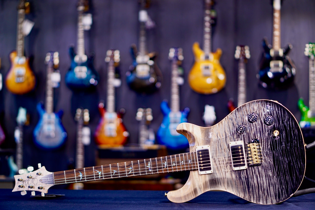 PRS DGT Wood Library Gray Black Fade FlameNeck 0412029