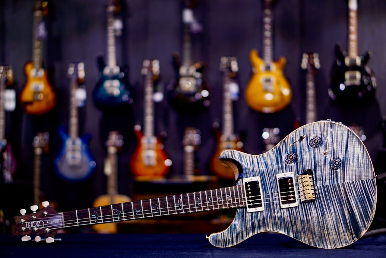 PRS Custom 24 Piezo Wood Library Artist Neck Faded Whale Blue 0408173