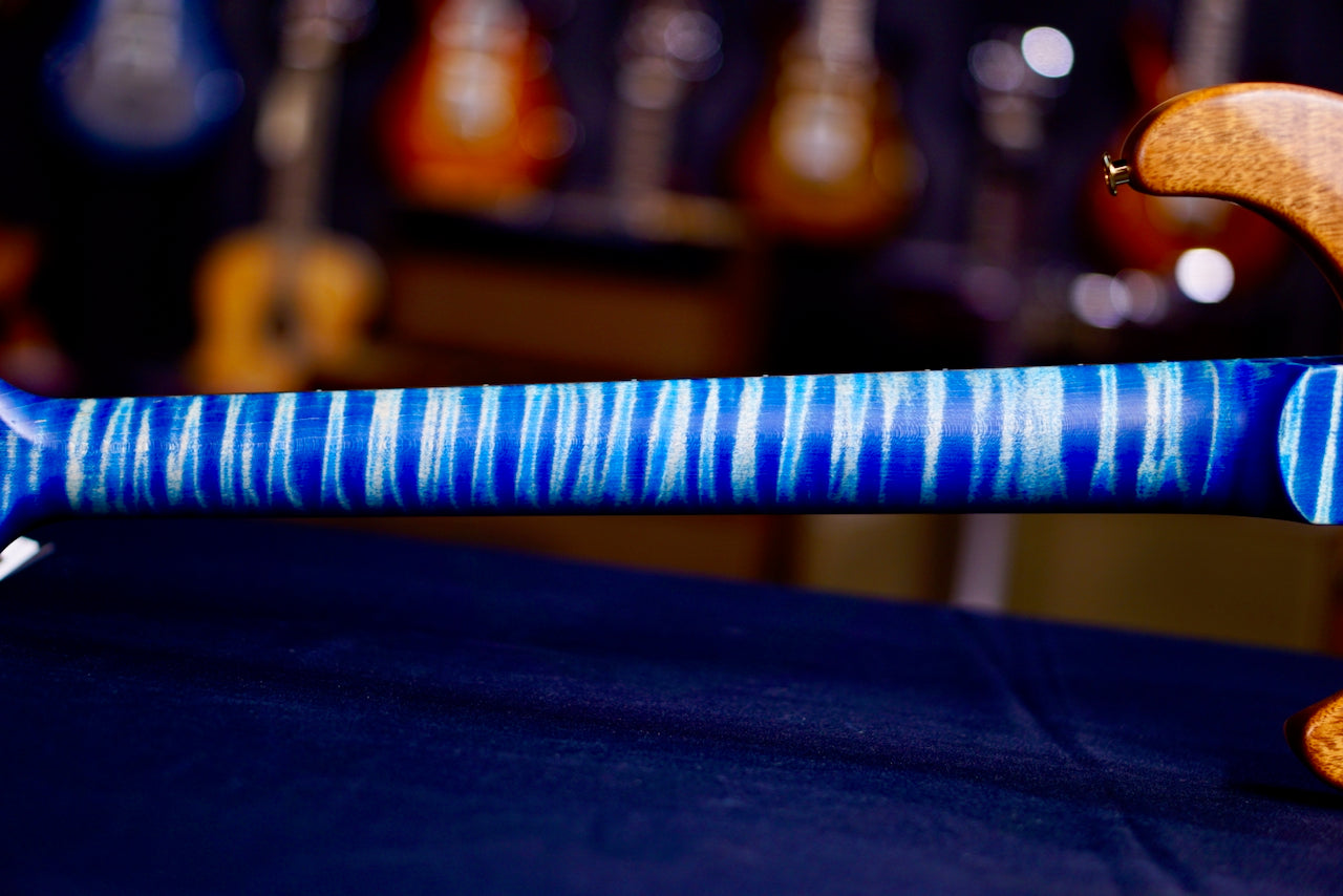 PRS Custom 24 Wood Library Faded Blue Jean Satin Flame Neck 0410574