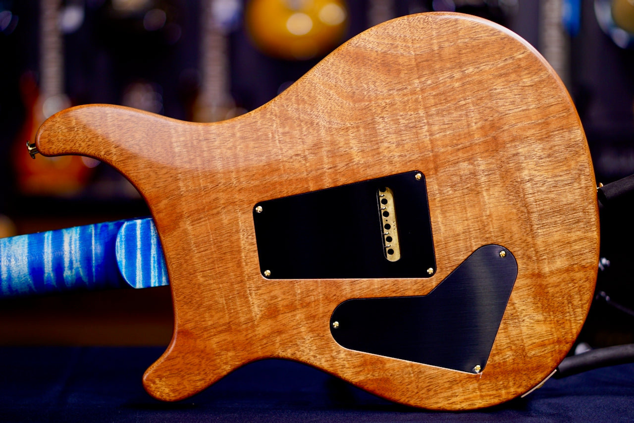 PRS Custom 24 Wood Library Faded Blue Jean Satin Flame Neck 0410574