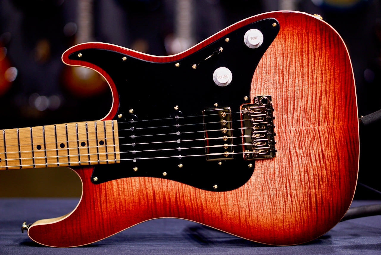 Suhr Standard Custom Faded Trans Wine Red Burst 85774