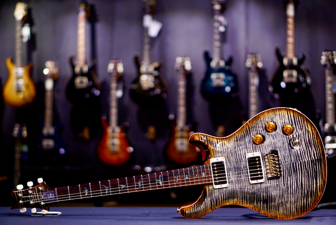 RESERVED PRS DGT Wood Library Burnt Maple Leaf Stain Flame neck 0413766