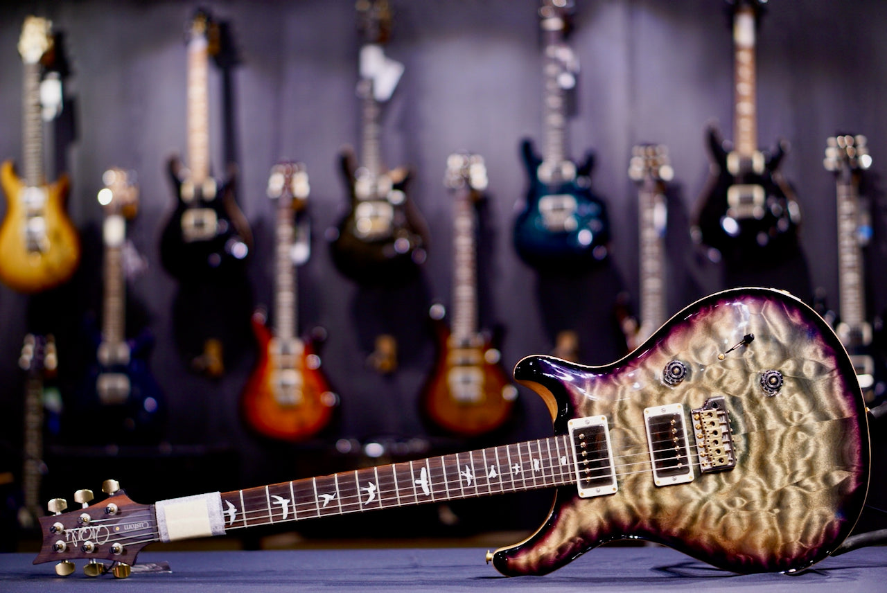 PRS Custom 24 Aquableux Purple Burst Flame Stained Neck 264038