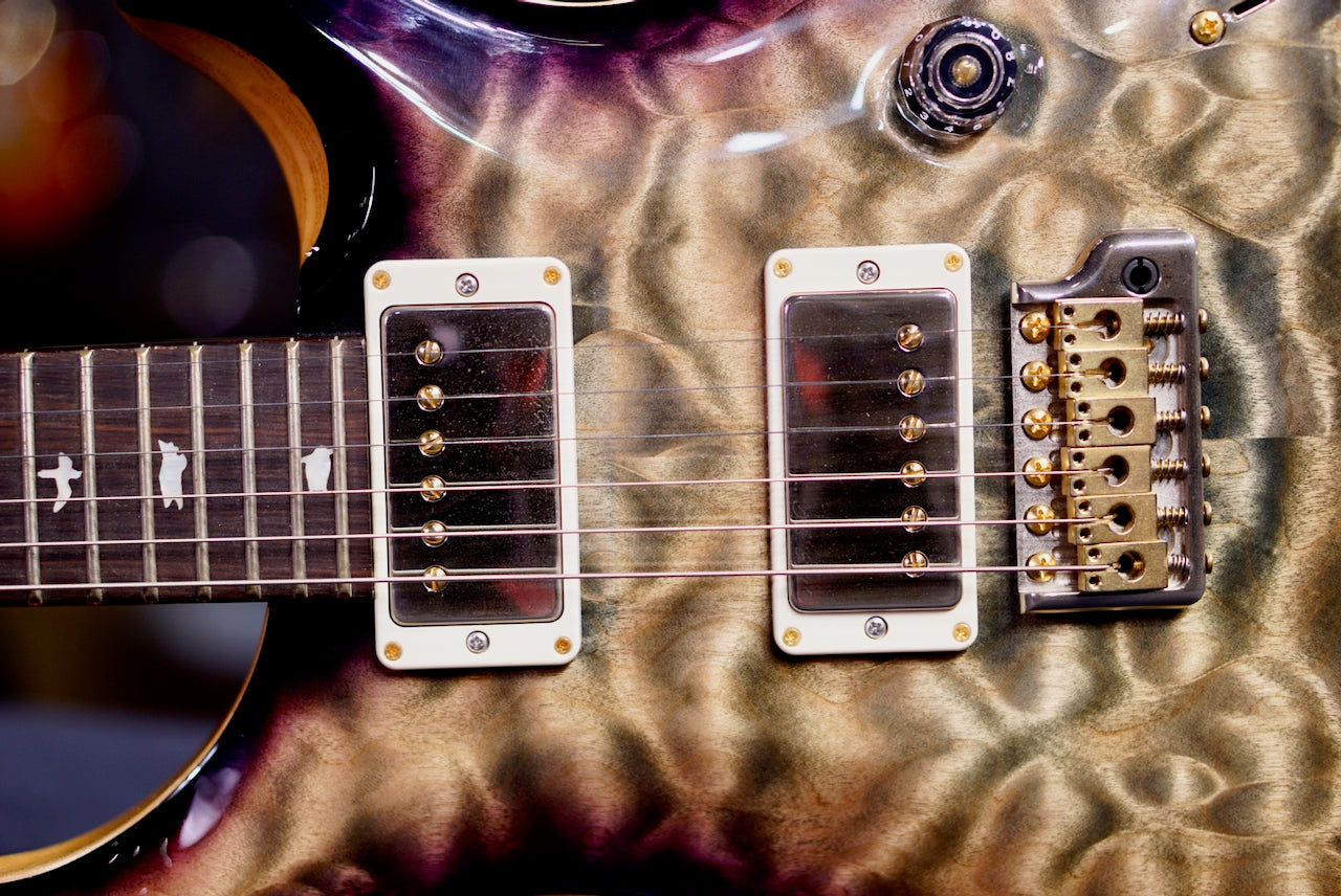 PRS Custom 24 Aquableux Purple Burst Flame Stained Neck 264038