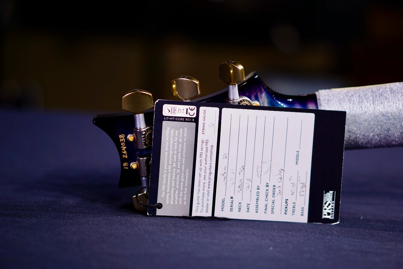 PRS Custom 24 Aquableux Purple Burst Flame Stained Neck 264038