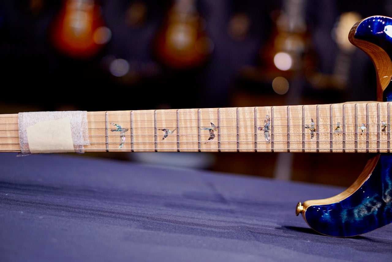 PRS Custom 22 Wood Library Charcoal Blue Burst Artist Quilt 257260