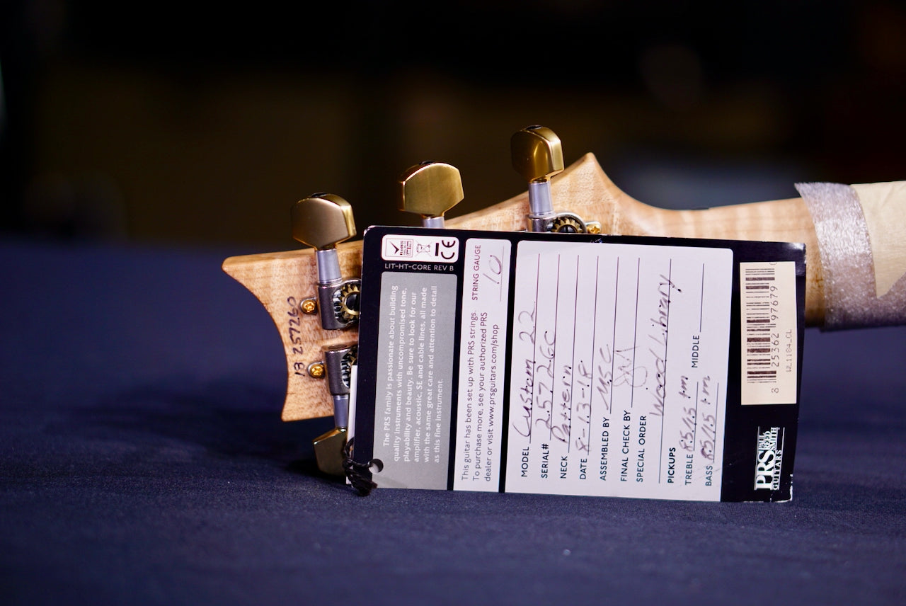 PRS Custom 22 Wood Library Charcoal Blue Burst Artist Quilt 257260