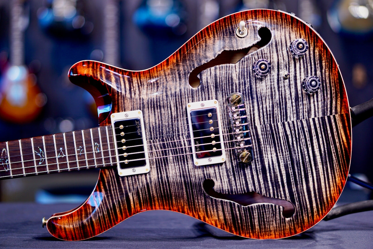 PRS Hollowbody II Piezo Wood Library Charcoal Cherry Burst Rosewood Neck 0411082