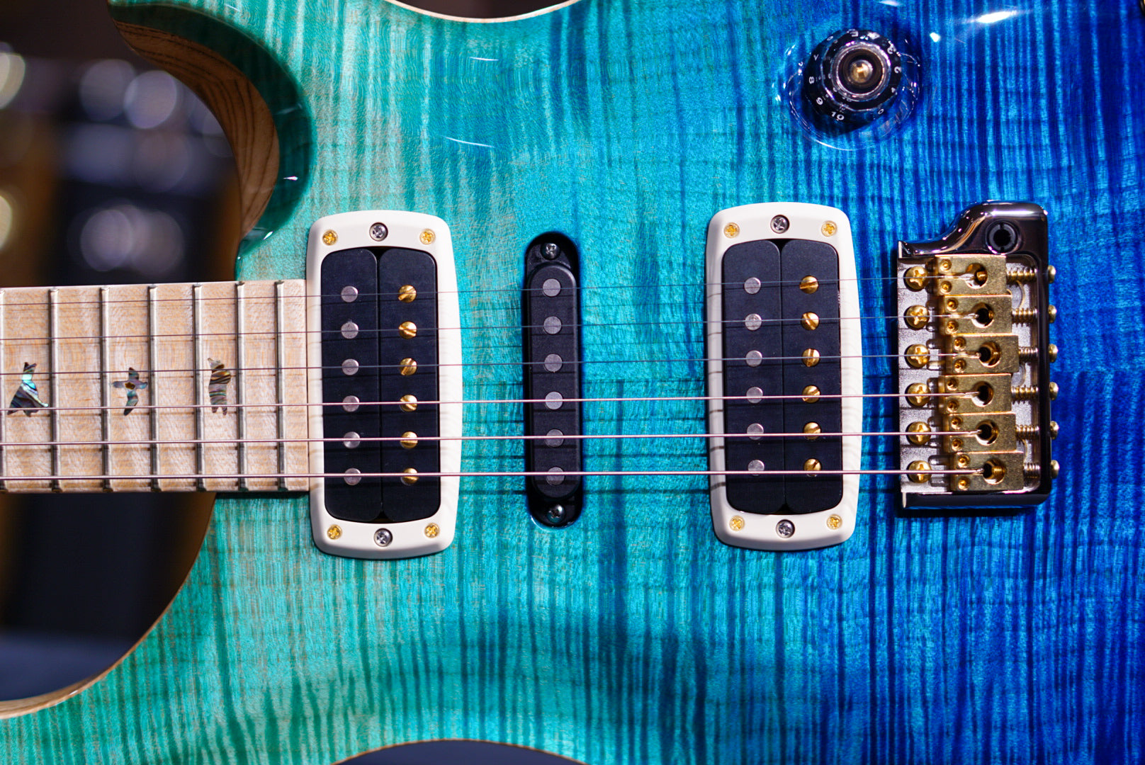 PRS Modern eagle V wood library blue fade 0388873