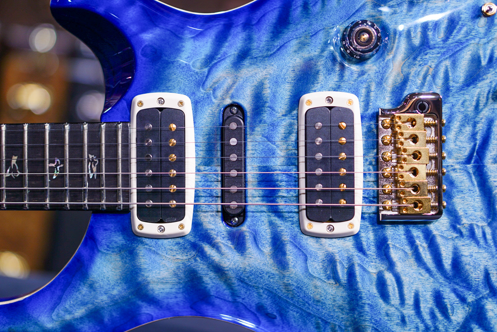 PRS Modern eagle V wood library faded blue burst 0387187