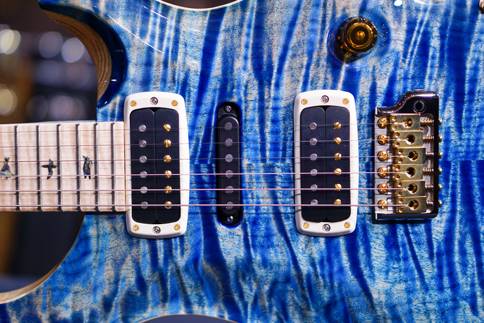 PRS Modern eagle V wood library faded blue burst 0388875