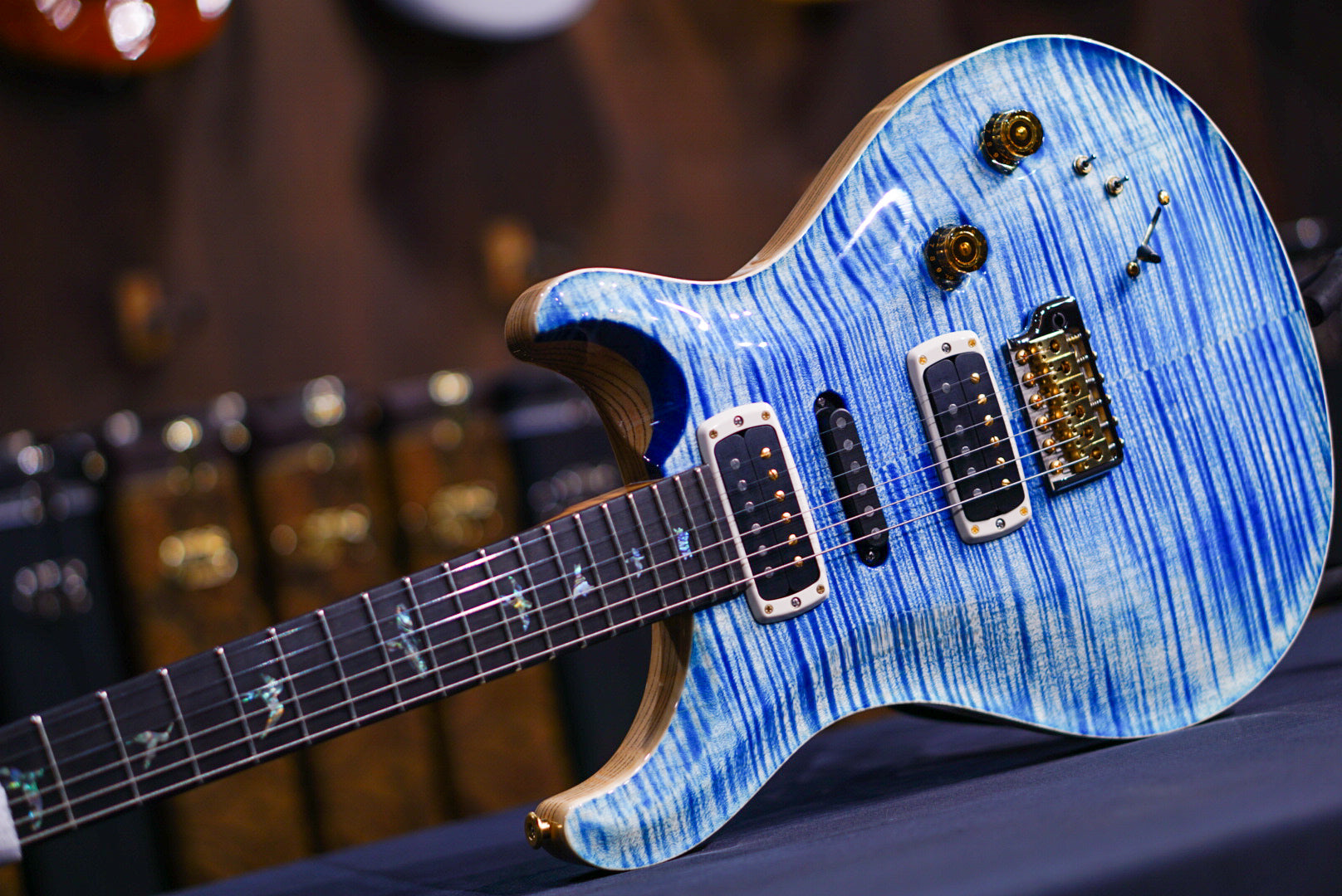 PRS Modern eagle V wood library Faded Blue Jean 0388890