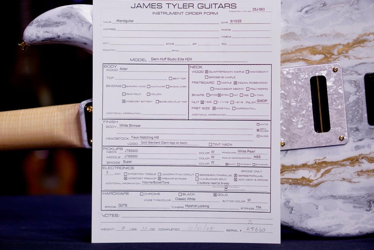 James Tyler Dann Huff Studio Elite HDX in White Shmear 25660