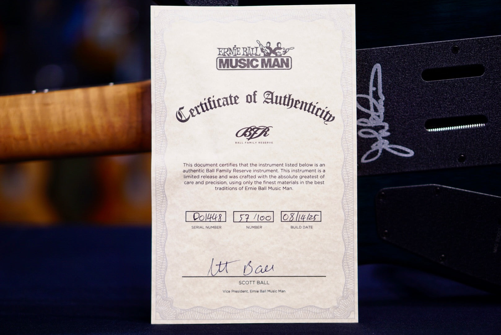 *RESERVED* Ernie Ball Music Man BFR JP15 Toxic Sludge D01448