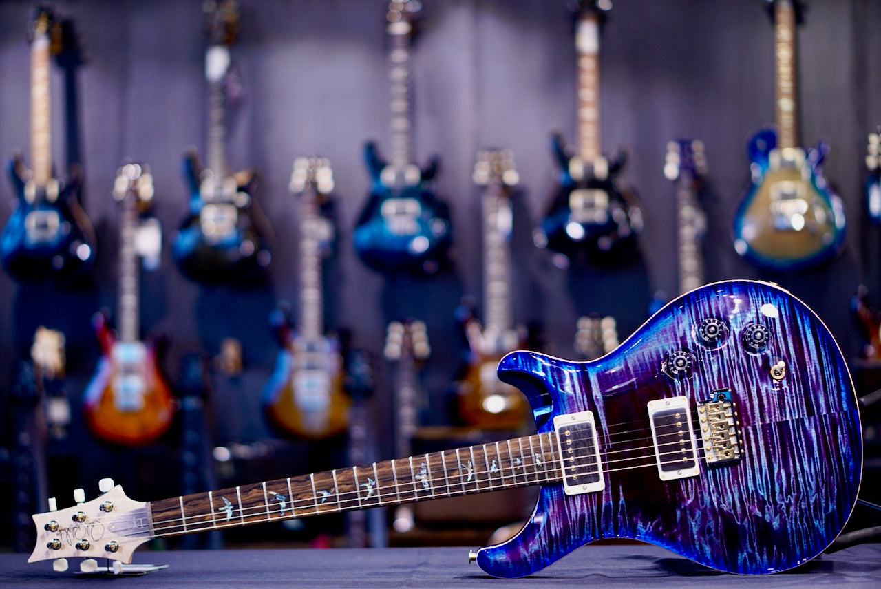 PRS DGT Wood Library Violet Blue Burst Flame Neck 0410280